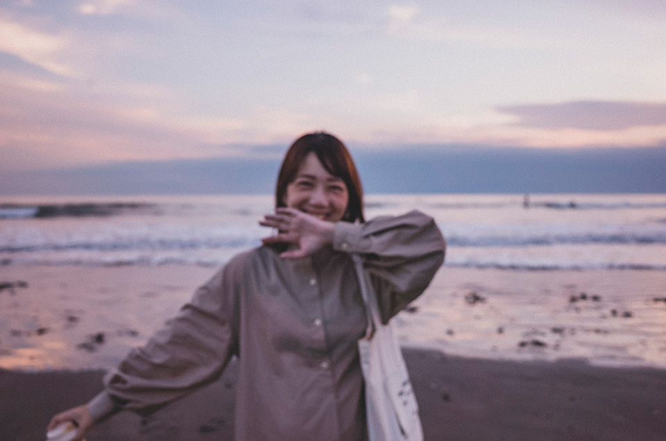 材木座海岸を散歩、空が綺麗だった日